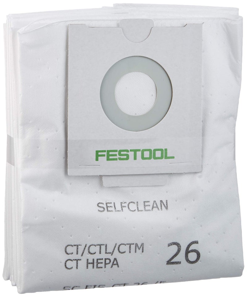 Festool 496187 Selfclean Filter Bag For CT 26, Quantity 5 (1) - Image 1